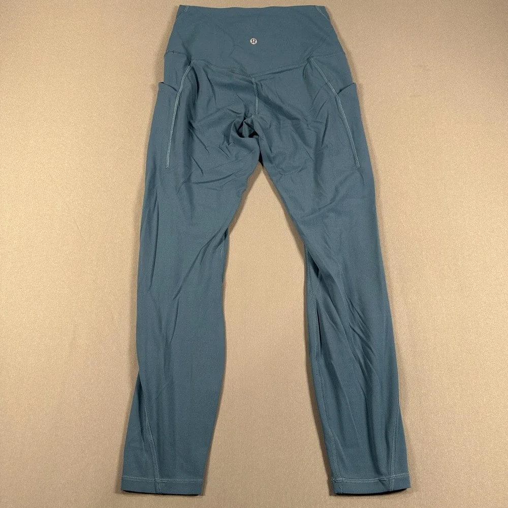 Lululemon Leggings Womens 6 Blue High Rise Ankle Pockets Yoga Athletic Gym